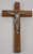 Wall Crucifix wood cross in Mahogany Finish with Pewter Corpus Imported From Italy measures 7 and 1 half inches TIE4046