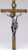 Wall Crucifix Brown Cross With Wood Look Finish and Antique Silver Finish Corpus made of Resin Stone Mix measures 13-3/4 inches RO62152