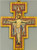 San Damiano Crucifix Vivid Colors Wood Border & Inner Red Border Made In Italy measures 6 and 1 half inches LALPG522