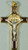 Saint Benedict Crucifix Brown and Gold Cross with Silver Corpus and Gold Finish Medal measures 2 inches TIE4383 Saint Benedict Crucifix Brown and Gold Cross with Silver Corpus and Gold Finish Medal measures 2 inches TIE4383