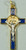 Saint Benedict Crucifix Blue and Gold Cross with Silver Corpus and Gold Finish Medal measures 2 inches TIE4383BL