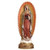 Our Lady of Guadalupe Statue in vibrant colors on base with small drawer stands 11 and 3 quarter inches high made of resin 62811