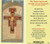 Laminated holy card with san damiano crucifix on front and prayer on back measures 4 and 1 half inches high E24-122
