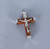 Crucifix with metal Corpus placard and tips measures 1 and 1 half inches made with wood and fitted with ring A35NAT Crucifix with metal Corpus placard and tips measures 1 and 1 half inches made with wood and fitted with ring A35NAT