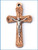Crucifix pendant with Eucharistic symbols made of wood and metal measures 1 and 1 half inches on black cord from italy pg456 Crucifix pendant with Eucharistic symbols made of wood and metal measures 1 and 1 half inches on black cord from italy pg456