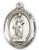 Sterling Silver Oval Medal-Size Small-18" Chain-5/8"-St. Barbara