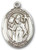 Sterling Silver Oval Medal-Size Small-18" Chain-5/8"-St. Boniface