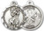 Sterling Silver Round Medal-Size Small-24" Chain-7/8"-St. Christopher & National Guard