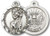 Sterling Silver Round Medal-Size Small-24" Chain-7/8"-St. Christopher & Navy