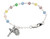 Multicolored baby bracelet with sterling silver crucifix and miraculous medal 
