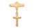 Bar pin with Crucifix made of sterling silver with gold plate finish measures 1 inch by 3 quarter inches MA466JT