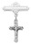 Bar pin with Crucifix made of sterling silver measures 1 inch by 3 quarter inches MA466LT