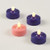 LED Advent Tea Lights Set comes with 3 Purple and 1 pink candle each standing 1 and 1/4 inches tall batteries included RO37954