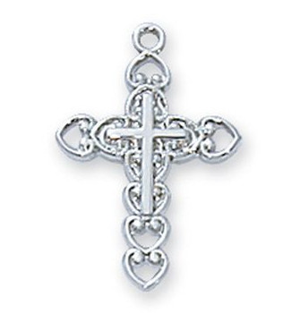 Cross Necklace, Cross On Cross, Filigree, Silver - F.C. Ziegler