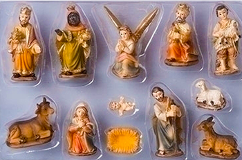 12 Piece Traditional Nativity Set | Miniature | Removable Infant