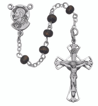 Mcvan R559HF 4 x 6 mm Holy Mass Crucifix Cross Rosary Set - Black