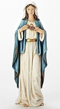 Immaculate Heart of Mary Statue, Gold Accents, 17-1/4