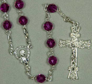 Sterling SIlver /& Purple Crystal Bead