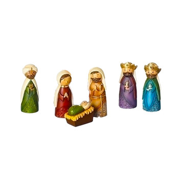 6 Piece Nativity Set Rounded Figures Resin 3 1 2 131298