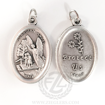Guardian Angel Medal, Silver Oxidized, Ringlet, 16K - F.C. Ziegler
