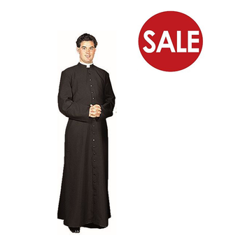 Lightweight Roman Cassock – Black Poly/Cotton Broadcloth | Clearance