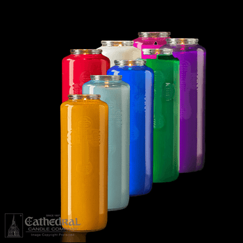 6 Days Candle | Glass Bottlelights | 8 Colors | 88362-8 - F.C.