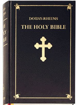 Bonded Leather Catholic Bible with Smyth-Sewn Binding & Illustrations