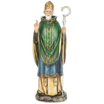 Saint Patrick Statue | Traditional Garb | Gold Accents | 10-1/2