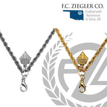 Pectoral Cross Chain | Rhodium or Gold Plated with Bishop Miter
