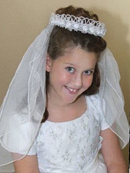 First Communion Crown Veil Style with Roses