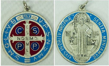  Benedict Metal, Red Blue Enamel Sturdy St. Benedict Medals for  Confirmation Ceremony : Home & Kitchen