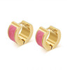 Bosch 11030938 JAJAFOOK Stainless Steel Gold Plated Men Women Hoop Hinged Hoop Huggie Earring,Multi Color,Pink