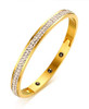 Bosch 11030671 JAJAFOOK Stainless Steel Healing Hematite Two-Row of Rhinestone Crystal Eternity Bangle Bracelets for Women Girl,57mm,Gold