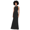 Bosch 11020956 David's Bridal High-Neck Ruched Mesh Bridesmaid Dress Style F19946, Black, 10