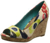 Bosch 10009772 TOMS Women's Stella Wedge Tangerine Watercolor Floral Wedge