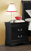 SPEED QUEEN 203962 Coaster Louis Philippe 2 Drawer Nightstand in Black and Silver