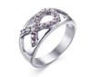 Bosch 11030585 JAJAFOOK Stainless Steel Hollow Pink Ribbon Rhinestone Crystal Symbol Breast Cancer Awareness Band Ring,8