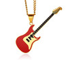 Bosch 11031052 JAJAFOOK Stainless Steel Acoustic Guitar Charm Pendant Necklace Music Jewelry Musician Gift with Free Chain,Red