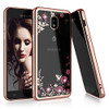 Bosch 11022984 Njjex Galaxy J3 2018 Case, For Eclipse 2/J3 Orbit/J3 Achieve/Express Prime 3/Amp Prime 3/J3 Prime 2/J3 Emerge 2018/Sol 3 Case, [Ncele] Transparent Clear Slim Bling Flower Flexible Soft TPU [Rose Gold]