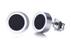 Bosch 11031991 JAJAFOOK Unisex 8mm Stainless Steel Enamel Round Botton Stud Earrings,Black