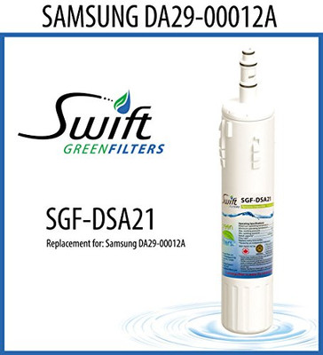 SWIFT GREEN FILTERS SGF-DSA21 Samsung replacement water filter ALL RM255 SERIES REFRIGERA, RM255LASH, DA29-00012A 100% recyclable, and made in U.S.A. and Canada.