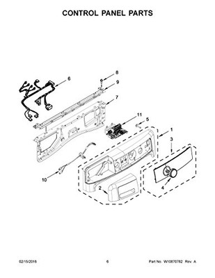 Whirlpool W10911021  Control panel