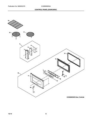 Electrolux 5304503308 Microwave Control Panel Assembly