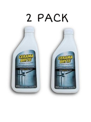 CERAMA BRYTE 47916 Stainless Steel Cleaning Polish (with Mineral Oil), 2 Pack 16oz each. CERAMA BRYTE 47916 Stainless Steel Cleaning Polish (with Mineral Oil), 2 Pack 16oz each.