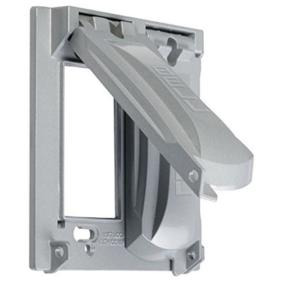 TAYMAC MX2050S Two Gang Two Device Flat Metal Weatherproof Receptacle Cover, Grey. TAYMAC MX2050S Two Gang Two Device Flat Metal Weatherproof Receptacle Cover, Grey.