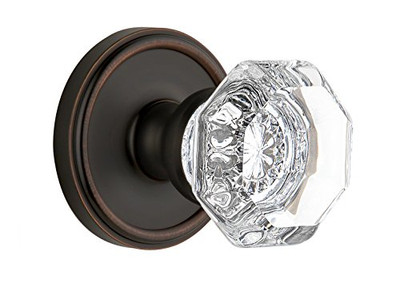Fisher Paykel 821438 Grandeur Georgetown Rosette with Chambord Crystal Knob, Privacy - 2.375", Timeless Bronze