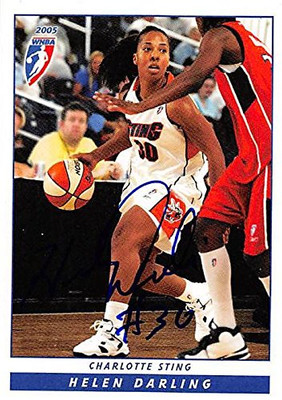 Fisher Paykel 245401 Autograph Warehouse Helen Darling Autographed Basketball Card - Charlotte Sting44; WNBA 2005 WNBA Enterprises - No. 67