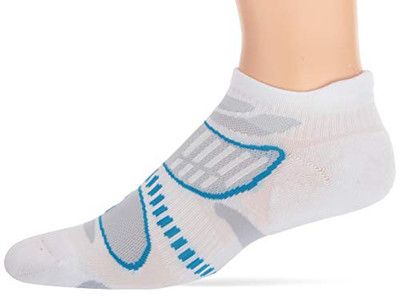 Fisher Paykel 212342 Balega Ultralight No Show Athletic Running Socks for Men and Women, White/French Blue, X-Large