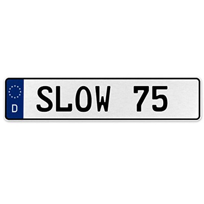 Fisher Paykel 578057 Vintage Parts Wall Art (Slow 75 White Stamped Aluminium Deutschland License Plate Man cave)