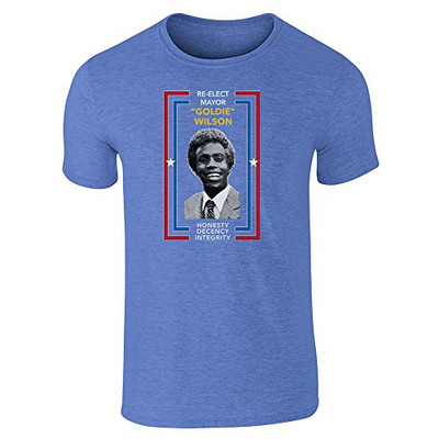 Fisher Paykel 848309 Re-Elect Mayor Goldie Wilson Campaign Costume Heather Royal Blue L Graphic Tee T-Shirt for Men